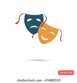 Movie genre masks color flat icon