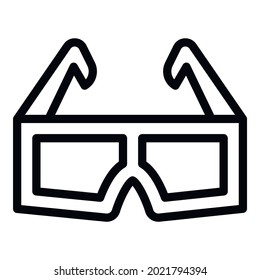 Movie glasses icon. Outline Movie glasses vector icon for web design isolated on white background