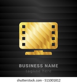 Movie Gold and Black silk fashion premium icon / Logo