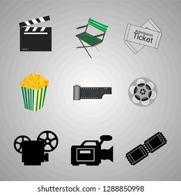 Movie Icon cinematography theater Vector 