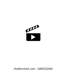 movie icon. movie clip icon. simple, flat, black.
