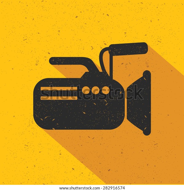 Movie icon design on yellow background,flat\
design. Clean vector.n,clean\
vector