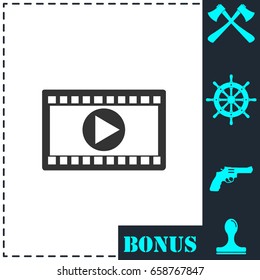Movie icon flat. Simple vector symbol and bonus icon