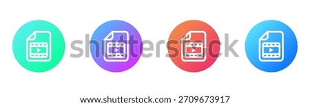 Movie Icon Gradient Multiple Style Vector Illustration