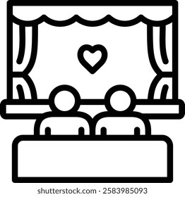 movie icon illustration design with outline, this is not made from any AI generation