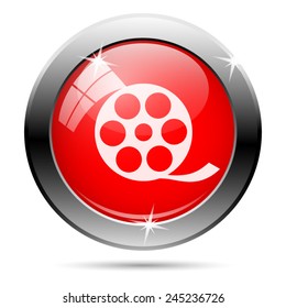 Movie icon. Internet button on white background. 