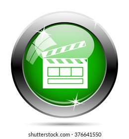 Movie icon. Internet button on white background. EPS10 vector.
