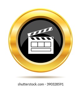 Movie icon. Internet button on white background. EPS10 vector.