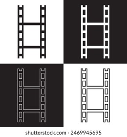 Movie icon. isolated on white and black background. EPS 10