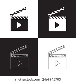 Movie icon. isolated on white and black background. EPS 10