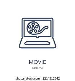 Movie icon. Movie linear symbol design from Cinema collection. Simple outline element vector illustration on white background.