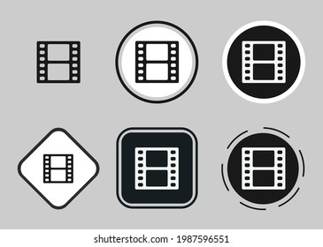 movie icon set. Collection of high quality black outline logo for web site design and mobile dark mode apps. Vector illustration on a white background
