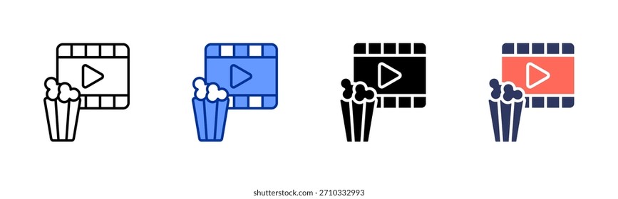 Conjunto de iconos de película colección de estilos múltiples
