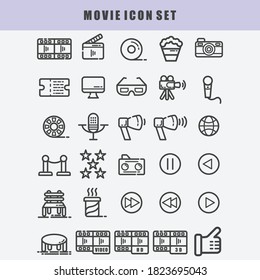 movie icon set vector art