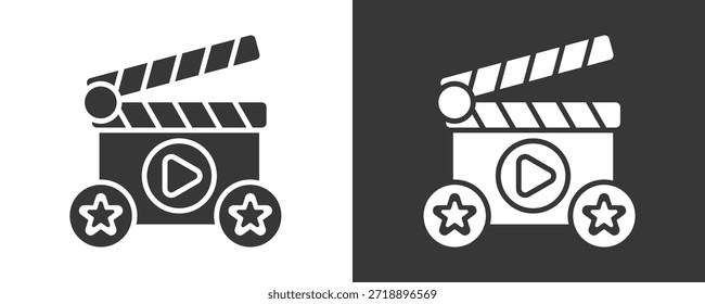 Conjunto De Iconos De Película Colección De Vector Aislada En Blanco Y Negro