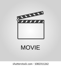 Movie icon. Movie symbol. Flat design. Stock - Vector illustration