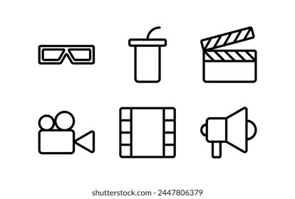 Movie icon. Movie symbol. Movie sign.
