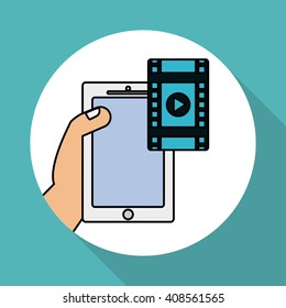 Movie  icon and technology, vector design