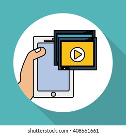 Movie  icon and technology, vector design