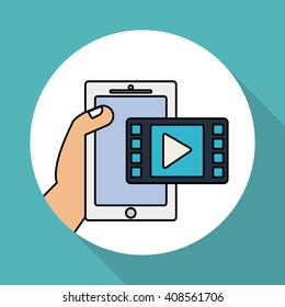 Movie  icon and technology, vector design