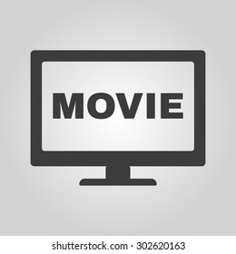The movie icon. Television and tv, cinema, film symbol. Flat Vector illustration