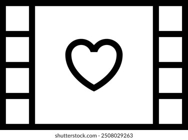 movie icon. Thin linear style design isolated on white background
