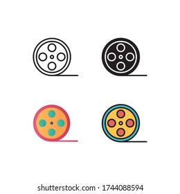 movie icon vector with different style design. isolated on white background