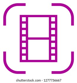 Movie icon vector in focus. White background