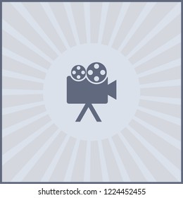 movie icon, vector video sign, isolated cinema symbol