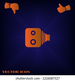 movie icon, vector video sign, isolated cinema symbol