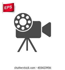 movie icon, vector video sign, isolated cinema symbol