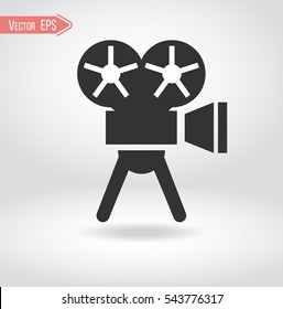 movie icon, vector video sign, isolated cinema symbol