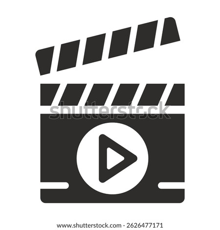 movie icon, video symbol, flat vector illustration on white background