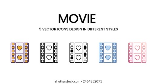 Movie Icons different style vector stock illustration