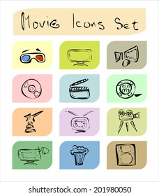Movie icons set.