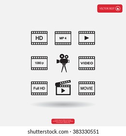Movie icons set.