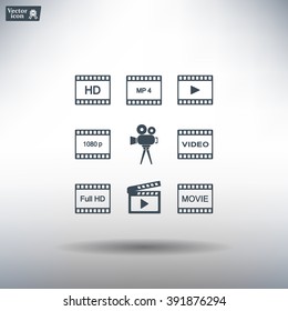 Movie icons set.