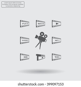 Movie icons set.