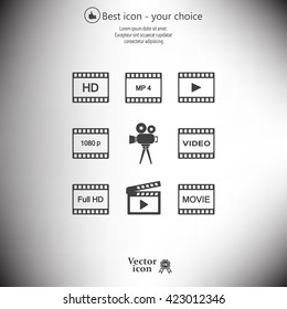 Movie icons set.