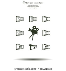 Movie icons set.