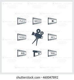 Movie icons set.