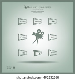 Movie icons set.