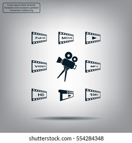 Movie icons set.