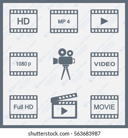 Movie icons set.