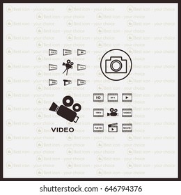 Movie icons set.