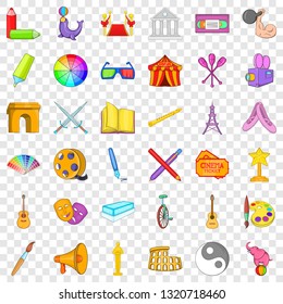 Movie icons set. Cartoon style of 36 movie vector icons for web for any design