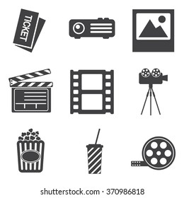 Movie icons set. Cinema symbols. 