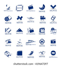 Movie Icons Set - Isolated On White Background. Vector Illustration, Graphic Design