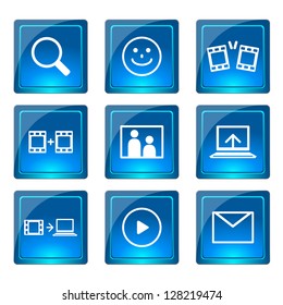 Movie icons set, vector