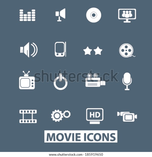 movie icons set.\
vector